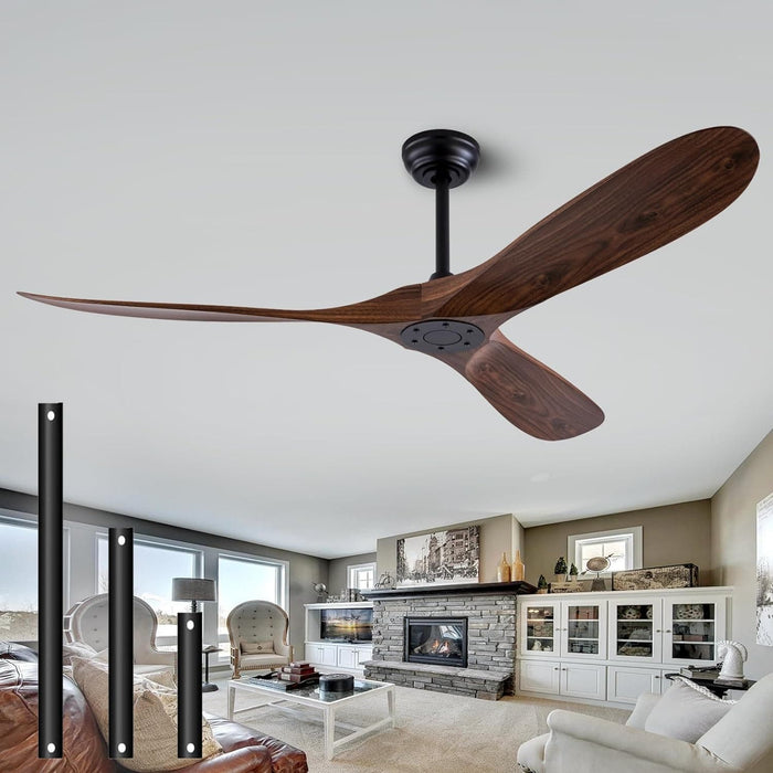 42 in. Ceiling Fan with Light and Remote, Farmhouse Reversible Quiet Ceiling Fans for Living Room Bedroom, Black Outdoor Ceiling Fan-15-ErisView