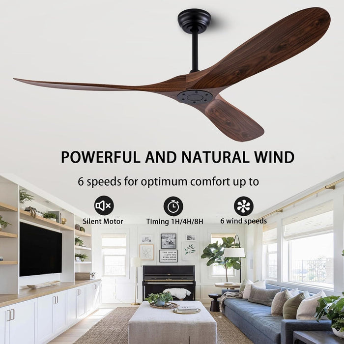 42 in. Ceiling Fan with Light and Remote, Farmhouse Reversible Quiet Ceiling Fans for Living Room Bedroom, Black Outdoor Ceiling Fan-16-ErisView