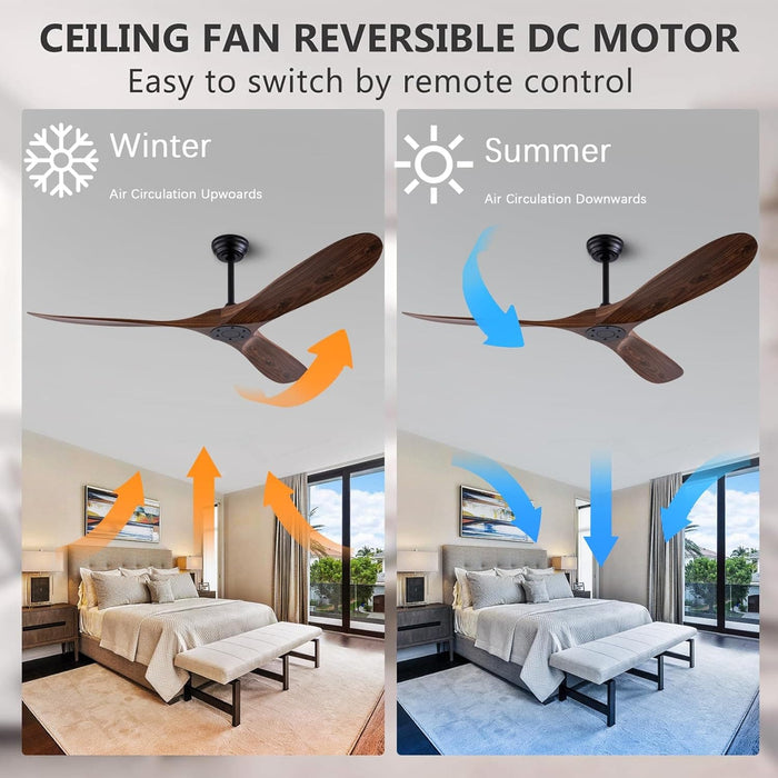 42 in. Ceiling Fan with Light and Remote, Farmhouse Reversible Quiet Ceiling Fans for Living Room Bedroom, Black Outdoor Ceiling Fan-17-ErisView