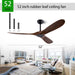 42 in. Ceiling Fan with Light and Remote, Farmhouse Reversible Quiet Ceiling Fans for Living Room Bedroom, Black Outdoor Ceiling Fan-19-ErisView
