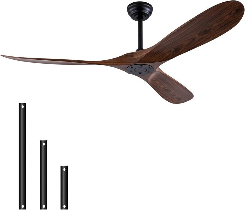 42 in. Ceiling Fan with Light and Remote, Farmhouse Reversible Quiet Ceiling Fans for Living Room Bedroom, Black Outdoor Ceiling Fan-21-ErisView