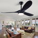 42 in. Ceiling Fan with Light and Remote, Farmhouse Reversible Quiet Ceiling Fans for Living Room Bedroom, Black Outdoor Ceiling Fan-22-ErisView
