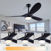 42 in. Ceiling Fan with Light and Remote, Farmhouse Reversible Quiet Ceiling Fans for Living Room Bedroom, Black Outdoor Ceiling Fan-26-ErisView