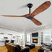 42 in. Ceiling Fan with Light and Remote, Farmhouse Reversible Quiet Ceiling Fans for Living Room Bedroom, Black Outdoor Ceiling Fan-29-ErisView