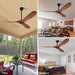 42 in. Ceiling Fan with Light and Remote, Farmhouse Reversible Quiet Ceiling Fans for Living Room Bedroom, Black Outdoor Ceiling Fan-30-ErisView