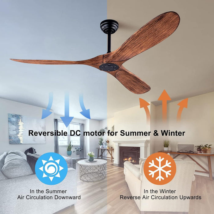 42 in. Ceiling Fan with Light and Remote, Farmhouse Reversible Quiet Ceiling Fans for Living Room Bedroom, Black Outdoor Ceiling Fan-32-ErisView