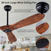 42 in. Ceiling Fan with Light and Remote, Farmhouse Reversible Quiet Ceiling Fans for Living Room Bedroom, Black Outdoor Ceiling Fan-35-ErisView