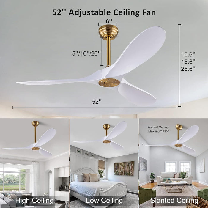 42 in. Ceiling Fan with Light and Remote, Farmhouse Reversible Quiet Ceiling Fans for Living Room Bedroom, Black Outdoor Ceiling Fan-41-ErisView