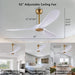 42 in. Ceiling Fan with Light and Remote, Farmhouse Reversible Quiet Ceiling Fans for Living Room Bedroom, Black Outdoor Ceiling Fan-41-ErisView