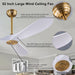 42 in. Ceiling Fan with Light and Remote, Farmhouse Reversible Quiet Ceiling Fans for Living Room Bedroom, Black Outdoor Ceiling Fan-42-ErisView