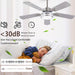 42 in. Ceiling Fan with Light and Remote, Farmhouse Reversible Quiet Ceiling Fans for Living Room Bedroom, Black Outdoor Ceiling Fan-44-ErisView