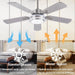 42 in. Ceiling Fan with Light and Remote, Farmhouse Reversible Quiet Ceiling Fans for Living Room Bedroom, Black Outdoor Ceiling Fan-46-ErisView