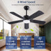 42 in. Ceiling Fan with Light and Remote, Farmhouse Reversible Quiet Ceiling Fans for Living Room Bedroom, Black Outdoor Ceiling Fan-4-ErisView