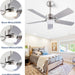 42 in. Ceiling Fan with Light and Remote, Farmhouse Reversible Quiet Ceiling Fans for Living Room Bedroom, Black Outdoor Ceiling Fan-53-ErisView