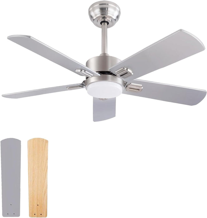 42 in. Ceiling Fan with Light and Remote, Farmhouse Reversible Quiet Ceiling Fans for Living Room Bedroom, Black Outdoor Ceiling Fan-56-ErisView