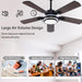 42 in. Ceiling Fan with Light and Remote, Farmhouse Reversible Quiet Ceiling Fans for Living Room Bedroom, Black Outdoor Ceiling Fan-59-ErisView