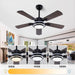42 in. Ceiling Fan with Light and Remote, Farmhouse Reversible Quiet Ceiling Fans for Living Room Bedroom, Black Outdoor Ceiling Fan-61-ErisView