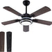 42 in. Ceiling Fan with Light and Remote, Farmhouse Reversible Quiet Ceiling Fans for Living Room Bedroom, Black Outdoor Ceiling Fan-63-ErisView