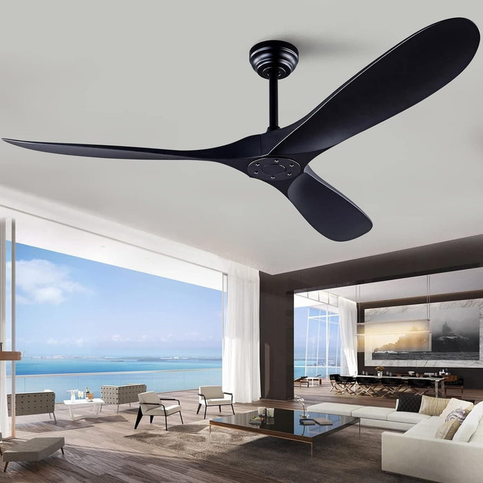 42 in. Ceiling Fan with Light and Remote, Farmhouse Reversible Quiet Ceiling Fans for Living Room Bedroom, Black Outdoor Ceiling Fan-8-ErisView