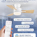 42 in. Ceiling Fan with Lights Remote, Reversible Quiet Ceiling Fans, Black Modern Flush Mount Ceiling Fan with Low Profile Light for Bedroom Living Room-14-ErisView