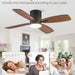 42 in. Ceiling Fan with Lights Remote, Reversible Quiet Ceiling Fans, Black Modern Flush Mount Ceiling Fan with Low Profile Light for Bedroom Living Room-3-ErisView