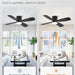 42 in. Ceiling Fan with Lights Remote, Reversible Quiet Ceiling Fans, Black Modern Flush Mount Ceiling Fan with Low Profile Light for Bedroom Living Room-4-ErisView