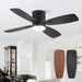 42 in. Ceiling Fan with Lights Remote, Reversible Quiet Ceiling Fans, Black Modern Flush Mount Ceiling Fan with Low Profile Light for Bedroom Living Room-8-ErisView