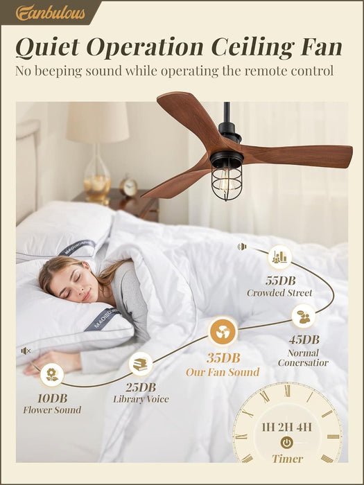 42 in. Ceiling Fan with Lights and Remote, Farmhouse Flush Mount Low Profile Ceiling Fan, Reversible Quiet Ceiling Fans for Patio Living Room Bedroom-11-ErisView