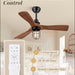 42 in. Ceiling Fan with Lights and Remote, Farmhouse Flush Mount Low Profile Ceiling Fan, Reversible Quiet Ceiling Fans for Patio Living Room Bedroom-12-ErisView