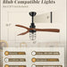 42 in. Ceiling Fan with Lights and Remote, Farmhouse Flush Mount Low Profile Ceiling Fan, Reversible Quiet Ceiling Fans for Patio Living Room Bedroom-13-ErisView
