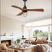 42 in. Ceiling Fan with Lights and Remote, Farmhouse Flush Mount Low Profile Ceiling Fan, Reversible Quiet Ceiling Fans for Patio Living Room Bedroom-14-ErisView
