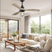 42 in. Ceiling Fan with Lights and Remote, Farmhouse Flush Mount Low Profile Ceiling Fan, Reversible Quiet Ceiling Fans for Patio Living Room Bedroom-7-ErisView