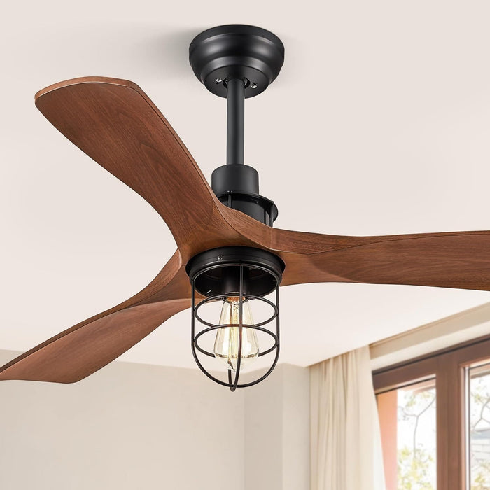 42 in. Ceiling Fan with Lights and Remote, Farmhouse Flush Mount Low Profile Ceiling Fan, Reversible Quiet Ceiling Fans for Patio Living Room Bedroom-8-ErisView