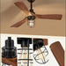 42 in. Ceiling Fan with Lights and Remote, Farmhouse Flush Mount Low Profile Ceiling Fan, Reversible Quiet Ceiling Fans for Patio Living Room Bedroom-9-ErisView