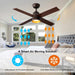 42 in. Ceiling Fan with Lights and Remote for Kitchen Dining Room Bedroom, Small Oil Rubbed Bronze Ceiling Fan with Light, Unusual Ceiling Fans-3-ErisView