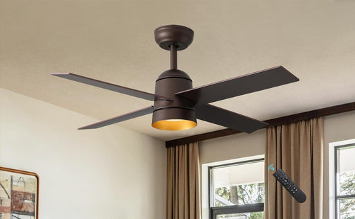 42 in. Ceiling Fan with Lights and Remote for Kitchen Dining Room Bedroom, Small Oil Rubbed Bronze Ceiling Fan with Light, Unusual Ceiling Fans-1-ErisView