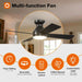 42 in. Ceiling Fan with Low Profile Light and Remote, Small Flush Mount Outdoor Ceiling Fans, Reversible Black Outdoor Ceiling Fans-2-ErisView