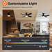 42 in. Ceiling Fan with Low Profile Light and Remote, Small Flush Mount Outdoor Ceiling Fans, Reversible Black Outdoor Ceiling Fans-6-ErisView