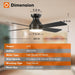 42 in. Ceiling Fan with Low Profile Light and Remote, Small Flush Mount Outdoor Ceiling Fans, Reversible Black Outdoor Ceiling Fans-8-ErisView