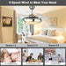42 in. Ceiling Fan with Remote Control, Retractable Blade Ceiling Fan with Light, Quiet Reversible Ceiling Fan for Bedroom Living Room Dining Room-3-ErisView