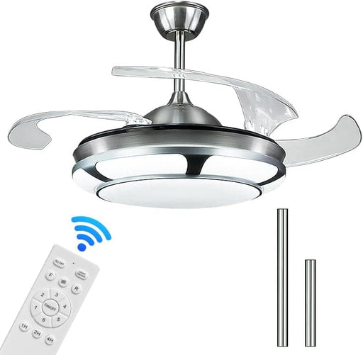 42 in. Ceiling Fan with Remote Control, Retractable Blade Ceiling Fan with Light, Quiet Reversible Ceiling Fan for Bedroom Living Room Dining Room-1-ErisView