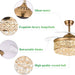 42 in. Chrome Chandelier Crystal Ceiling Fan with Light Remote, Dimmable Chandelier Fan Light for Indoor Living Room BedRoom-11-ErisView