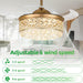 42 in. Chrome Chandelier Crystal Ceiling Fan with Light Remote, Dimmable Chandelier Fan Light for Indoor Living Room BedRoom-12-ErisView