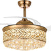 42 in. Chrome Chandelier Crystal Ceiling Fan with Light Remote, Dimmable Chandelier Fan Light for Indoor Living Room BedRoom-8-ErisView