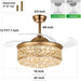 42 in. Chrome Chandelier Crystal Ceiling Fan with Light Remote, Dimmable Chandelier Fan Light for Indoor Living Room BedRoom-9-ErisView