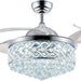 42 in. Chrome Chandelier Crystal Ceiling Fan with Light Remote, Dimmable Chandelier Fan Light for Indoor Living Room BedRoom-1-ErisView