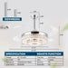 42 in. Chrome Retractable Ceiling Fan with Light Remote APP Control, Crystal Invisible Fan with Bluetooth Music Player for Living Room Bedroom Dining Room -2-ErisView