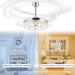 42 in. Chrome Retractable Ceiling Fan with Light Remote APP Control, Crystal Invisible Fan with Bluetooth Music Player for Living Room Bedroom Dining Room -5-ErisView