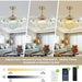 42 in. Chrome Retractable Crystal Ceiling Fan with Lights and Remote, Modern Fan with Light, Reverse Fandelier, Dimmable Chandelier Fan-12-ErisView