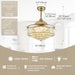 42 in. Chrome Retractable Crystal Ceiling Fan with Lights and Remote, Modern Fan with Light, Reverse Fandelier, Dimmable Chandelier Fan-16-ErisView